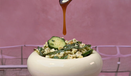 Cucumber Corn Salad with Manuka Doctor Honey-Lemon Vinaigrette