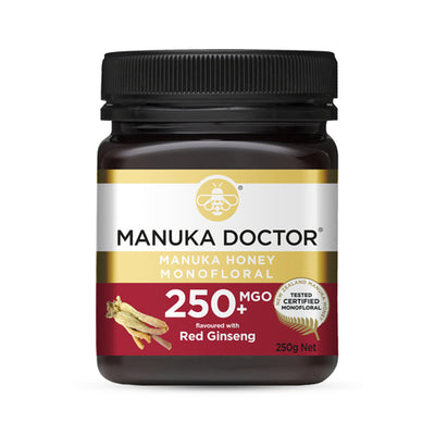 MGO 250+ Monofloral Manuka Honey with Red Ginseng 250g